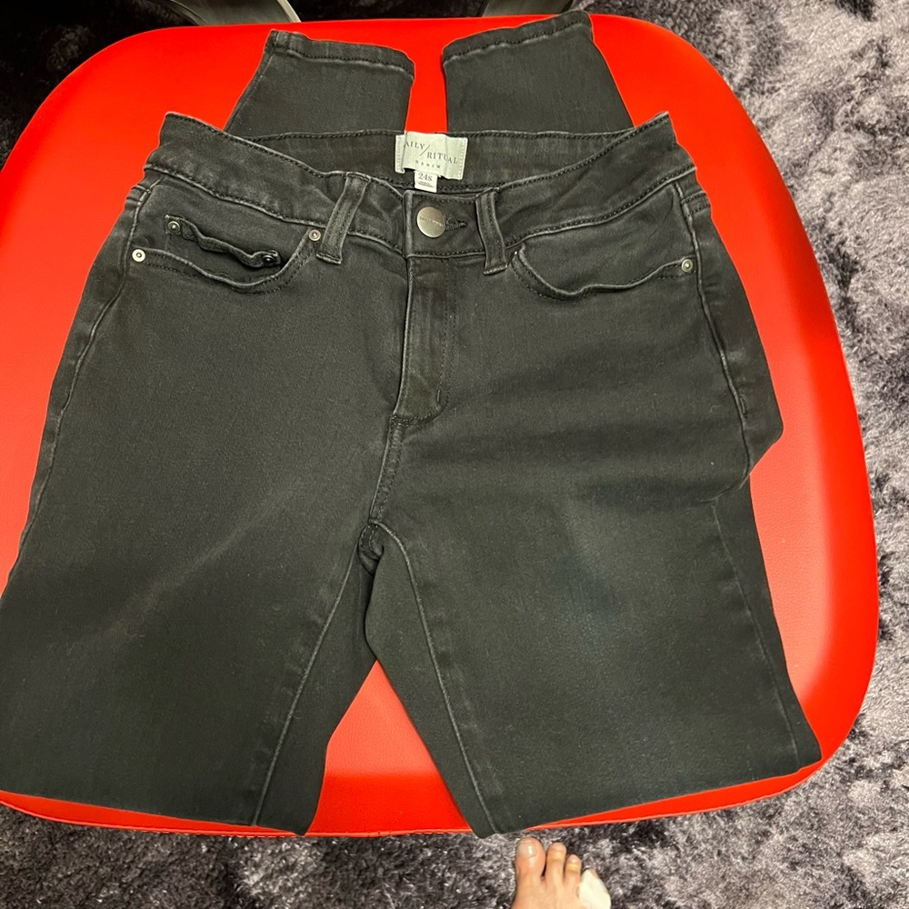 Faded black jeans
